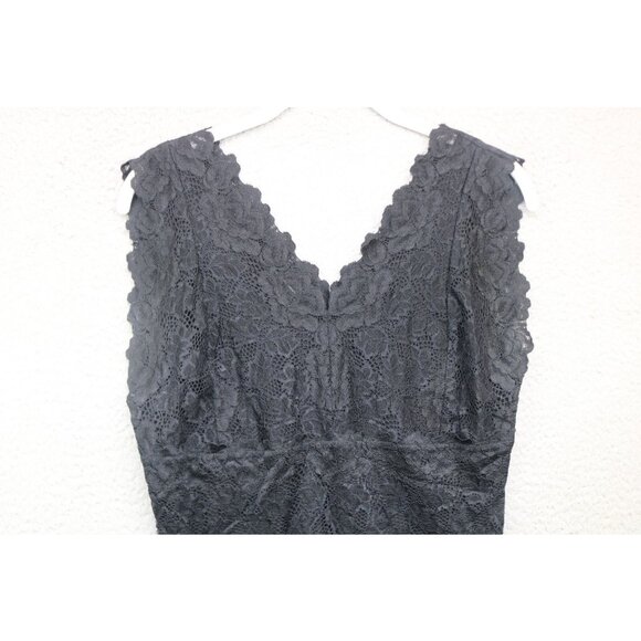 INC International Black Babydoll Lace Tank Top-Size Large-Whimsigoth-Goth - Picture 3 of 10